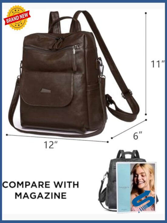 Synthetic Leather Fashion Backpack Purse for Women Travel Daypack main image 6